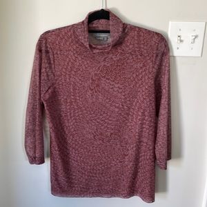 Anthropologie Sheer Mock Neck Top size L